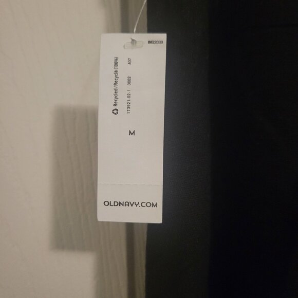 Old Navy Size Medium Linen Wide Leg Fold Over Waist Panel Black Pants- NWT - Picture 5 of 9